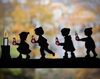 Advent Spiral Walk Window Silhouettes