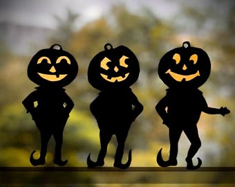 Pumpkin Heads Silhouettes