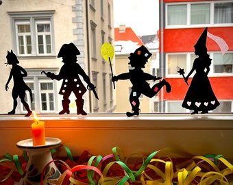 Fasching/ Fasching Fenster Silhouetten