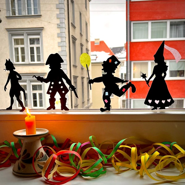 Fasching/ Carnival Window Silhouettes