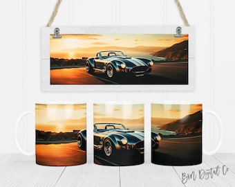 Muscle Car 11 oz y 15 oz taza diseño de sublimación descarga digital PNG Descarga instantánea, Taza, Diseño de taza de coche