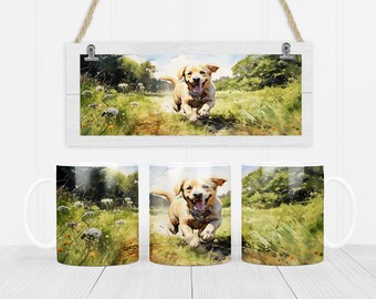 Perros Perro 11 oz y 15 oz taza diseño de sublimación descarga digital PNG Descarga instantánea, Envoltura de taza de perro, Diseño de taza de perro