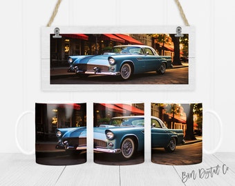Classic Car 11 Unzen und 15 Unzen Becher Sublimation Design digitaler Download PNG Instant Download, Becher, Auto-Becher-Design