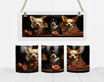 Perros 11 oz y 15 oz taza diseño de sublimación descarga digital PNG Descarga instantánea, Taza, Diseño de taza de perro