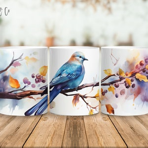 Birds 11 oz and 15 oz mug sublimation design digital download PNG Instant Download, Mug, Bird PNG Design