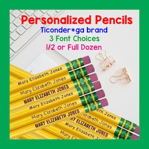 Personalized Pencils, Engraved Pencils with Name, Custom Order Name, Number 2 Pencils, Teacher Gift, Back to School, Birthday Gift, Unique