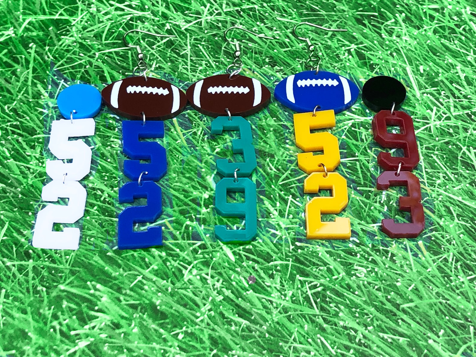 Football Jersey Number / School Spirit / Game Day Earrings Etsy