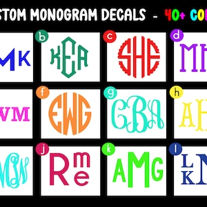 Vinyl Monogram Sticker Car Decal Monogram Decal Laptop, Luggage Sticker, Gift for Her, Bridesmaid Gift, Graduation Gift, Personalize Tumbler