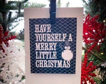 Merry Little Christmas Wood Block Sign