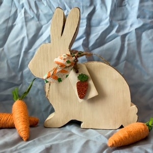 Carrot Bunny Wood Block - Etsy