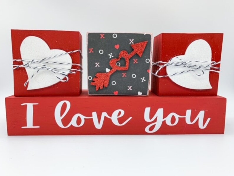 Red Love Blocks Set