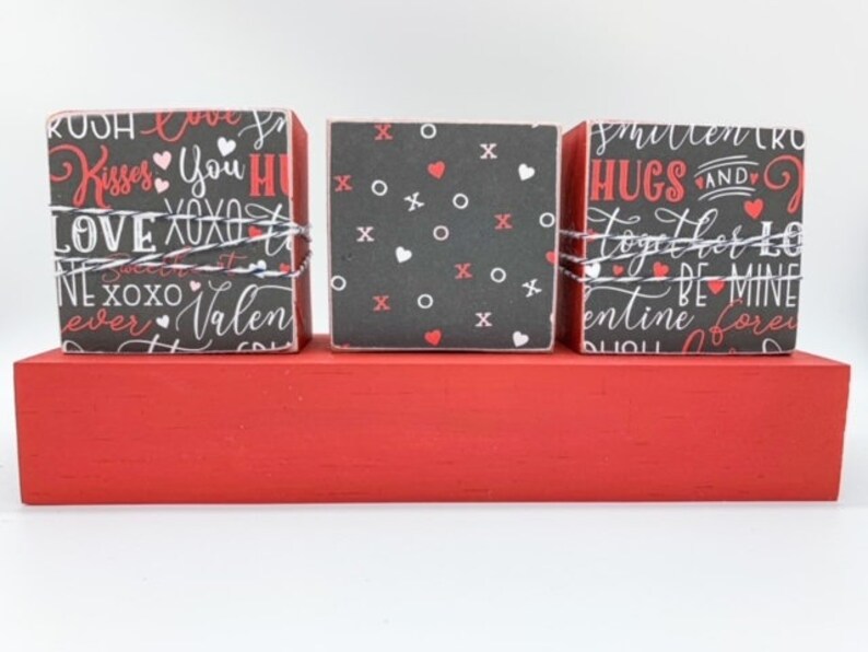 Red Love Blocks Set