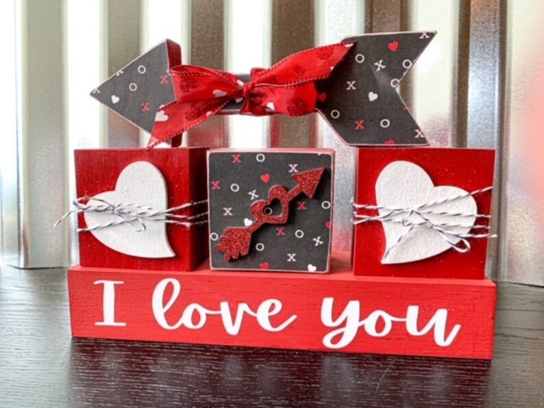 Red Love Blocks Set
