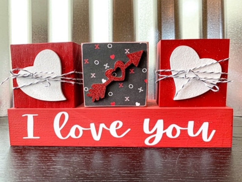 Red Love Blocks Set