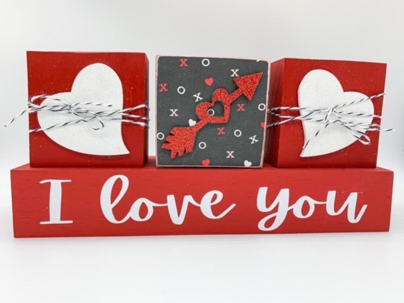 Red Love Blocks Set