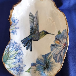 Oyster Shell Hummingbird Ring dish Jewelry dish wedding bridesmaids gifts birthday The Bird Collection