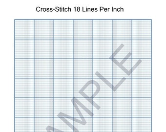 Cross-Stitch Blank Template **18 lines per inch & 18 lines per division**