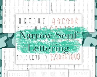 Hand lettering practice sheets for procreate | Narrow Serif lettering practice workbook | lettering procreate | practice worksheet pdf