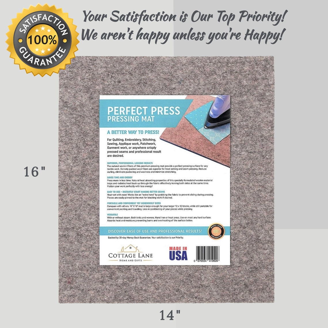 Wool Pressing Mat 14in x 16in x 1/2in Thick Felted Wool Etsy