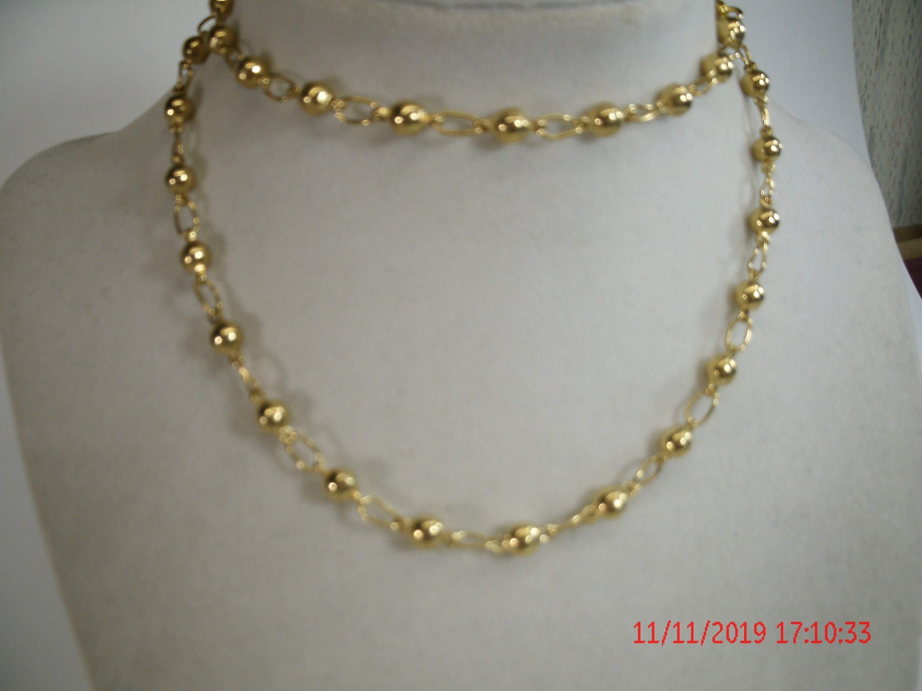 NECKLACE 24KGL. Beautiful Gold Bead 