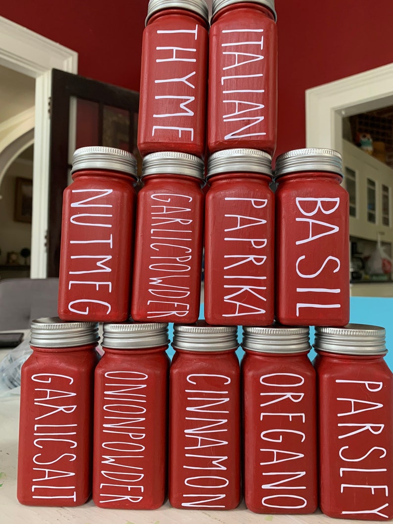 Custom Farm House Spice Jars Etsy