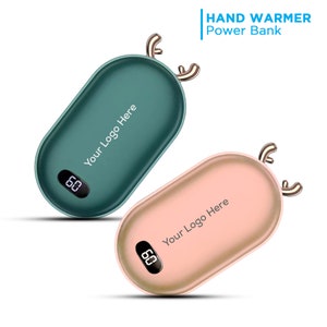 CALENTADOR DE MANOS Y BANCO DE ENERGÍA personalizados / Banco de energía portátil de bolsillo y bolso 2 en 1 personalizado para teléfonos / ¡Compañero imprescindible para el invierno!