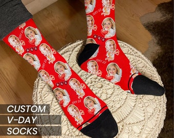 Personalized Face Socks, Valentine's Day Gift, Boyfriend Husband Anniversary