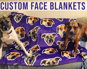 put your dog's face on a blanket