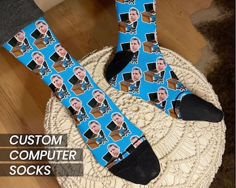 Personalized Software Engineer Socks: Custom Face Socks, Geek Gift
