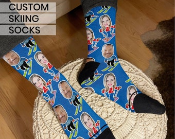 Custom Face Ski Socks: Personalized Skier Gift