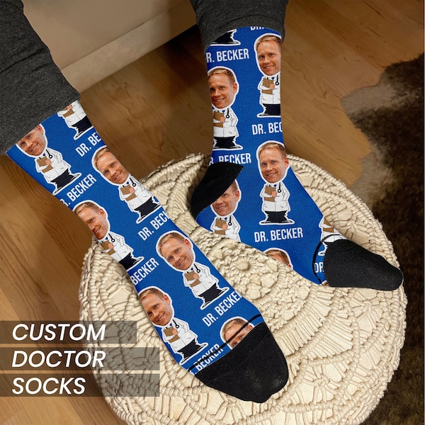 Doctor Socks, Medical Student Gift, New Doctor Gift, Future Doctor Gifts, Doctor Graduation, Custom Face Socks, Physician Week