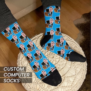 Software Engineer Gift, Programmer Gift, Computer Geek Gift, Computer Programmer, Software Developer, Customized Socks, Socks with Faces