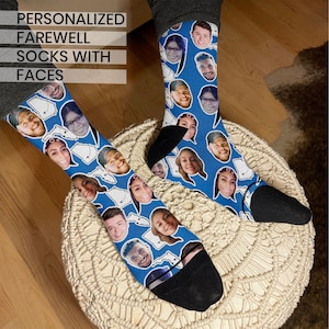 Goodbye Gift for Coworker, Custom Face Socks, Boss Leaving Gift, Coworker Leaving Gift, Coworker Goodbye Gift, Retirement Socks