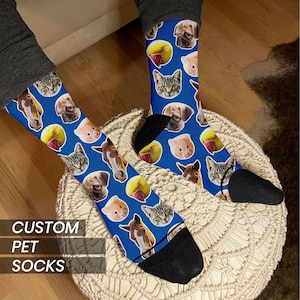 Custom Pet Photo Socks: Personalized Dog & Cat Lover Gift