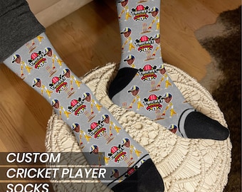 Calzini da cricket personalizzati: regalo personalizzato per i giocatori della squadra