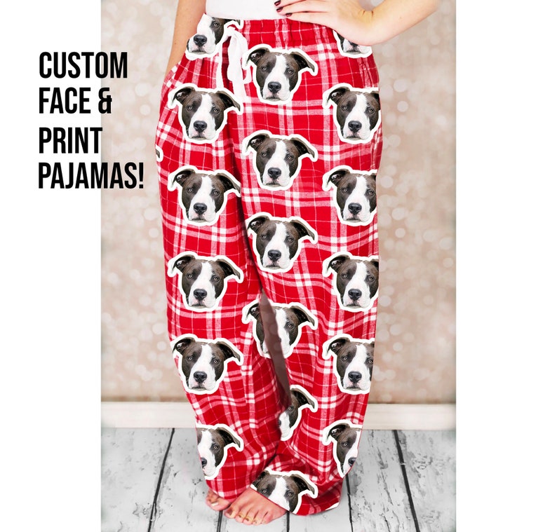 Personalized Face Pajamas Custom Dog Pet Gift Idea for Him Etsy