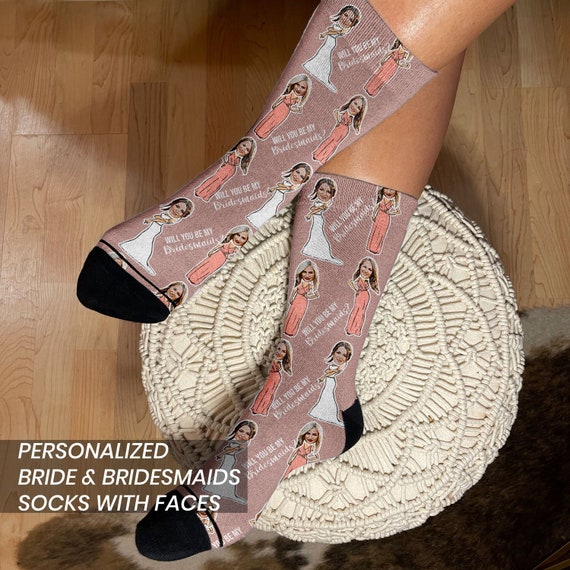 Personalized Bridesmaid Socks: Bridal Party Gift