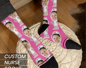 ER Nurse Appreciation Gift: Custom Face Socks for Healthcare Heroes - Personalized and Comfy
