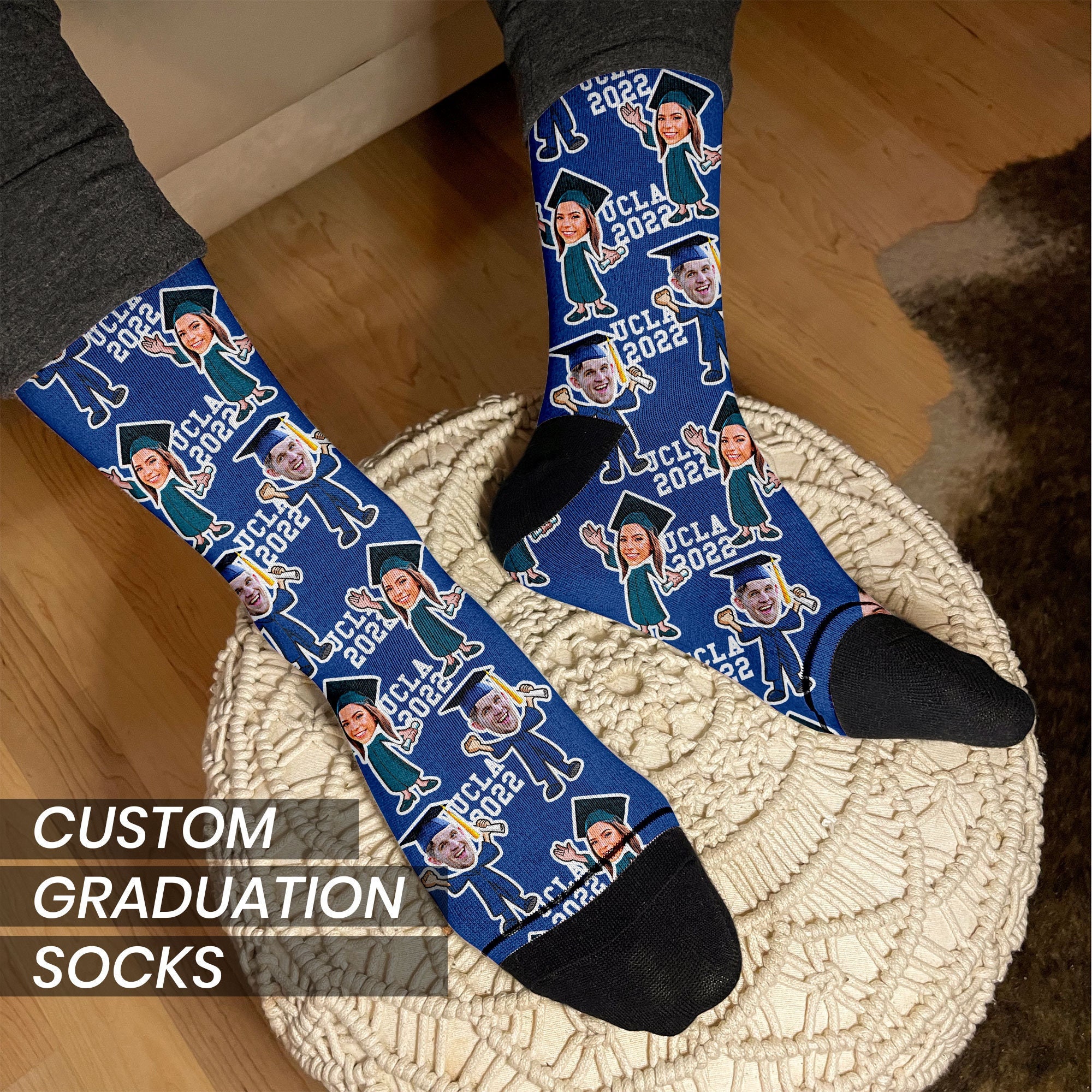 green emerald velvet dress Men's Graduation Crew Socks