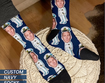 Custom Face US Navy Socks: Veteran's Day Gift