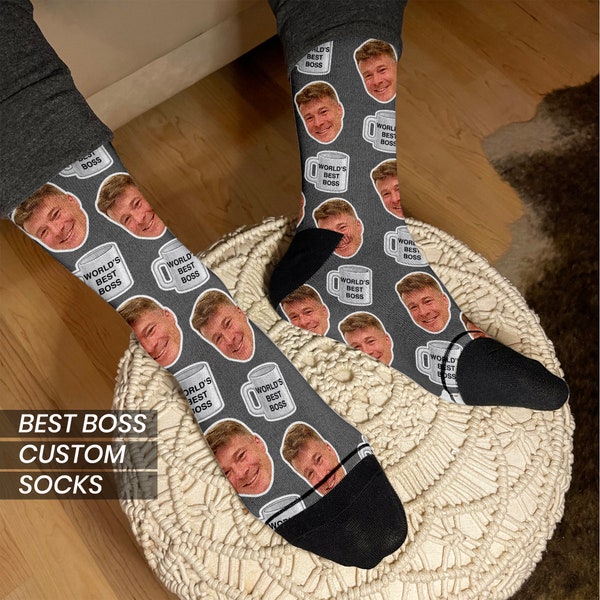 Personalized Gift for Boss, Custom Gift Socks for Boss, Boss Gifts for Man, Gifts for Boss, World's Best Boss Socks, Coworker Gift for Him