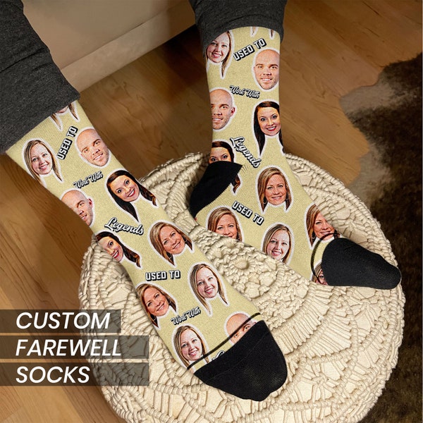 Goodbye Gift for Coworker, Custom Face Socks, Boss Leaving Gift, Coworker Leaving Gift, Coworker Goodbye Gift, Retirement Socks, Legends