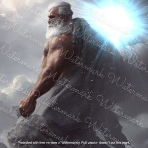 Digital Download of Zeus God of Thunder and Lightning