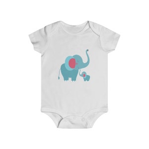Mother and Baby Elephant Infant Rip Snap Tee