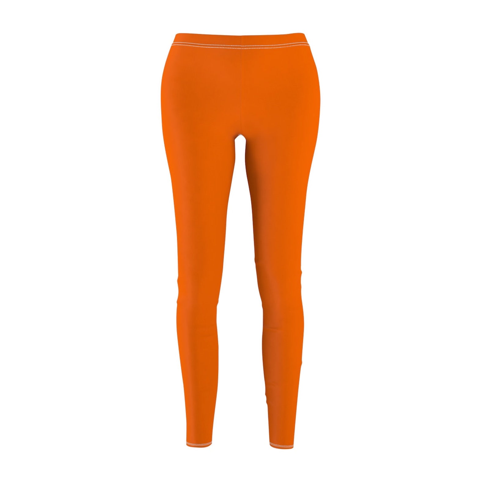 Orange Women's Casual Leggings Add Sneakers & a Tote. Fall Fashion