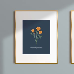 California Poppy Print Blue