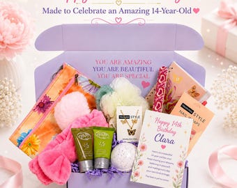 Gift for 14 Year Old Girl, Teen Girls Birthday Gift Box, 14th Birthday Present, Teen Daughter, Niece, Granddaughter Self Care Spa Present