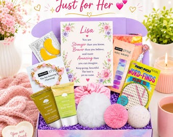 Personalized Get Well Soon Gift Box for Teen Girl – Spa Care Package, Tween Girl Pick Me Upper Present, Care Package For Granddaughter