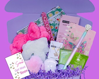 Caja de pronta recuperación para adolescentes, paquete de cuidado para preadolescentes, regalo para sentirse mejor para hija o sobrina, regalo para adolescentes "Pensando en ti"