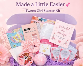 First Period Gift Box for Teen Girl | Menarche Gift Box | Puberty Care Package | Period Starter Kit for Tween Girl | Self Care Gift